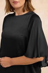 EVANS Plus Size Black Angel Sleeve Blouse | Evans 4