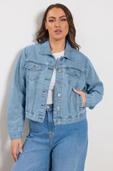 YOURS Plus Size Blue Wash Denim Jacket | Yours Clothing 3