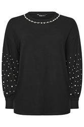 YOURS Curve Black Pearl Embellished Jumper