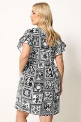 YOURS Plus Size Black Mixed Shell Tunic Dress | Yours Clothing 2