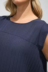 YOURS LONDON Plus Size Navy Blue Pleated Top | Yours Clothing 5