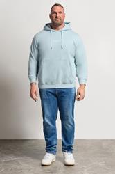 JACK & JONES Big & Tall Celestial Blue Printed Hoodie | BadRhino 1