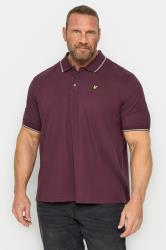 LYLE & SCOTT Big & Tall Burgundy Red Tipped Polo Shirt | BadRhino 3