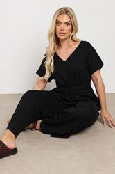 YOURS Plus Size Black Wide Leg Jumpsuit | Yours Clothing 1
