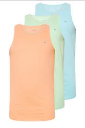 BadRhino Big & Tall 3 PACK Light Blue & Orange Vest Tops