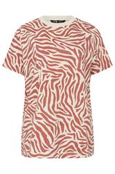 LTS Tall Dark Pink Zebra Print Cotton Oversized T-Shirt