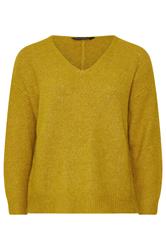 EVANS Curve Green Knitted V-Neck Jumper