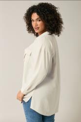 EVANS Plus Size Cream Utility Pocket Shirt | Evans 4