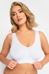 YOURS Plus Size White Seamless Non-Padded Non-Wired Bralette | Yours Clothing 3