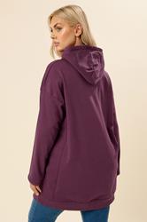 YOURS Plus Size Burgundy Red Seam Detail Hoodie | Yours Clothing 2