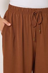 YOURS Plus Size Burnt Orange Wide Leg Trousers | Yours Clothing 4