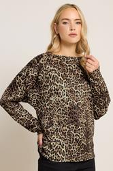 LTS Tall Brown Animal Print Batwing Top | Long Tall Sally 3