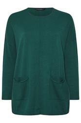 EVANS Curve Teal Green Soft Touch Front Seam Jumper