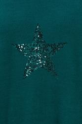 YOURS Plus Size Teal Green Sequin Embellished Star Jumper | Yours Clothing 4
