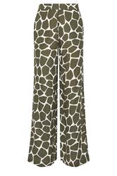 LTS Tall Khaki Green Giraffe Print Wide Leg Trousers