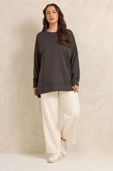 EVANS Plus Size Chocolate Brown Luxe Sweatshirt | Evans 1