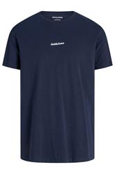 JACK & JONES Big & Tall Navy Blue Crew Neck Graphic T-Shirt