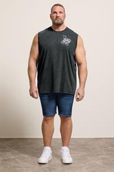 BadRhino Big & Tall Black Acid Wash Graphic Vest | BadRhino 1