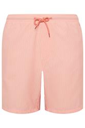 BadRhino Big & Tall Pink Stripe Seersucker Swim Shorts