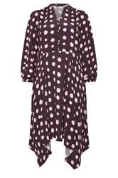 EVANS Plus Size Purple Spot Print Hanky Hem Dress | Evans 6