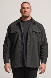 BadRhino Big & Tall Charcoal Grey Premium Button Down Shacket | BadRhino 3