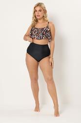 Plus Size Black Super High Waisted Tummy Control Bikini Briefs | Yours Clothing 2