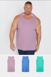 BadRhino Big & Tall Purple/ Blue/ Teal Green 3 Pack Vests | BadRhino 1