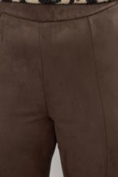YOURS Plus Size Chocolate Brown Faux Suede Leggings | Yours Clothing 5