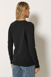 LTS Tall Women's Black Knitted Crew Neck Jumper | Long Tall Sally 2