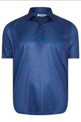 BadRhino Golf Big & Tall Blue Marble Print Polo Shirt