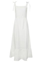 LTS Tall White Floral Broderie Anglaise Cotton Maxi Sundress | Long Tall Sally 7