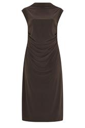 YOURS LONDON Curve Chocolate Brown Drape Dress