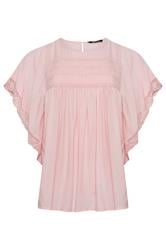 YOURS Curve Pink Crochet Detail Blouse