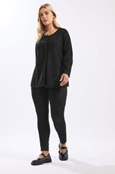 YOURS Plus Size Black Boucle Button Through Top | Yours Clothing 4
