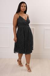 YOURS LONDON Plus Size Black Lace Skater Dress | Yours Clothing  4