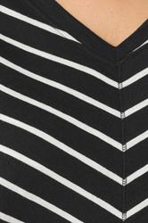EVANS Plus Size Black Stripe Premium Cotton T-Shirt | Evans 4
