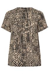 EVANS Plus Size Natural Brown Animal Markings Jersey Top | Evans 5