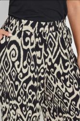 YOURS Plus Size Black Textured Abstract Print Wide Leg Trousers | Yours Clothing 4