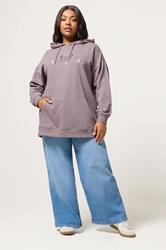 YOURS Plus Size Mauve Purple Celestial Hoodie | Yours Clothing 1