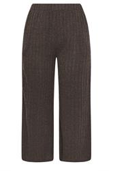 YOURS Curve Chocolate Brown Knitted Wide Leg Trousers