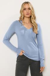 LTS Tall Pale Blue Knit V-Neck Jumper | Long Tall Sally 3