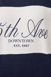 YOURS Plus Size Navy Blue '5th Avenue' Rugby Top | Yours Clothing 4