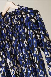 EVANS Plus Size Blue Animal Print Jersey Crepe Blouse | Evans 7