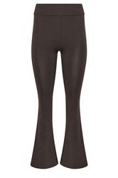 PixieGirl Petite Women's Chocolate Brown Fold Over Flared Leggings | PixieGirl 5