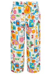 YOURS Plus Size White Mixed Print Trousers | Yours Clothing 5