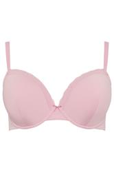 YOURSET 3 PACK Plus Size Purple & Pink Lace Trim Padded T-Shirt Bras | Yours Clothing 10