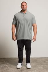 BadRhino Grey Marl Essential Polo Shirt | BadRhino 2