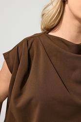 YOURS LONDON Plus Size Chocolate Brown Drape Shoulder Top | Yours Clothing 4
