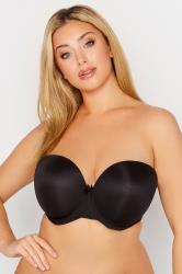 Plus Size Black Moulded Underwired Full Cup Multiway Bra With Removable Straps | Yours Clothing 1