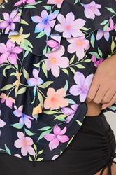 YOURS Plus Size Black Pastel Floral Tankini Top | Yours Clothing 4